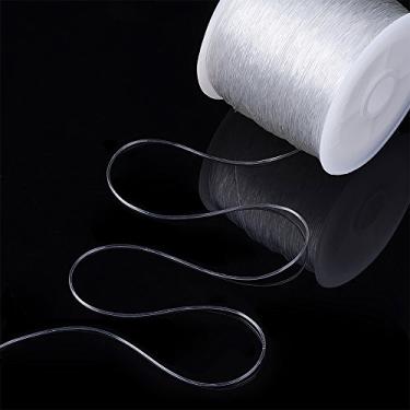 Imagem de 100 m/rolo 0,6 mm fio elástico transparente cordão elástico cordão de cristal cordão de contas para mulheres faça você mesmo, pulseira de miçangas para fazer joias artesanais