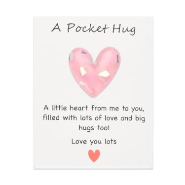 Imagem de Token de coração de abraço de bolso para mulheres, filha, neta, aniversário para mãe, pai, relacionamento de longa distância, presente para namorada, esposa, presente de dia dos namorados para casais