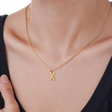 Imagem de Um colar com pingente inicial de prata esterlina, elegante colar com pingente personalizado com cristal para moda feminina e ocasiões de presente, F, Aço inoxidável, Sem Pedra Preciosa