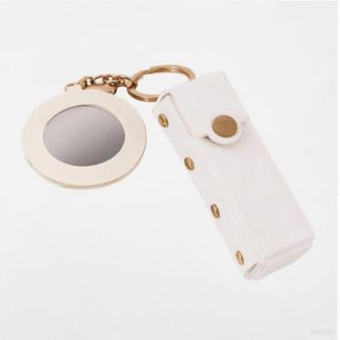 Imagem de Porta-batom portátil de couro PU, porta-chaves, porta-batom, com mini espelho, chaveiro criativo e fofo, protetor labial, batom, viagem, estojo de armazenamento de maquiagem para mulheres (estilo 9)