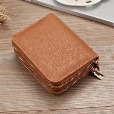 Imagem de Carteira com suporte de cartão de crédito – ideal para mulheres, organize cartões com facilidade, Marrom-3928, Simples