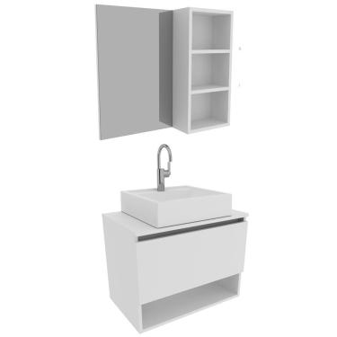 Imagem de Conjunto Para Banheiro Com Cuba E Espelho Bn6 Branco