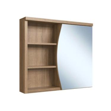 Imagem de Armário Espelheira para Banheiro 1 Porta 2 Prateleiras Mel Laura ES968
