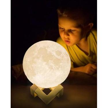 Imagem de Luminaria 3D Lua Cheia Touch RGB Abajur Decoracao LED USB