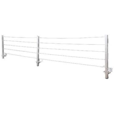 Imagem de Varal Articulado Parede 3 Hastes Alumínio Cabo De Aço 8 Mt