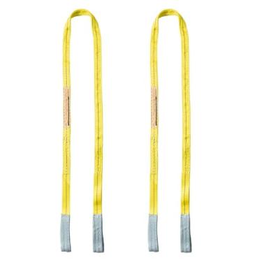 Imagem de Kivomot Estilingue de poliéster para olhos e olhos (PET), 2,5 cm x 2 m, WLL 1 kg, fator de design 5:1, amarelo (pacote com 2)