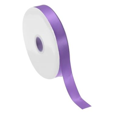 Imagem de PATIKIL Fita de cetim sólida de 1,5 cm x 60 metros, rolo de fita de tecido de poliéster face única para embrulho de presente, casamento, aniversário, buquê, laços de cabelo, decoração DIY, roxo escuro