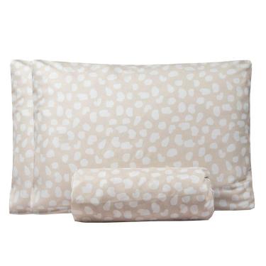 Imagem de Jogo De Lençol Queen Bouti Basic Estampado 180 Fios 3 Peças - Poa Creme