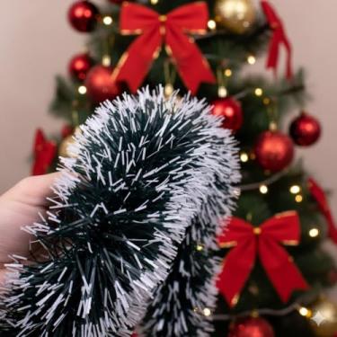 Imagem de Decoração de natal Festao nevado natalino enfeite para árvore de natal guirlandas decoração festa natalina 2mts
