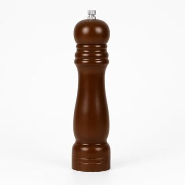 Imagem de Moedor Manual Para Temperos Pimenta e Sal em Madeira 25cm Com Pino Regulador de tamanho do Grão e Suporte em Aço Inox Fácil de Desmontar e Higienizar (Marrom)