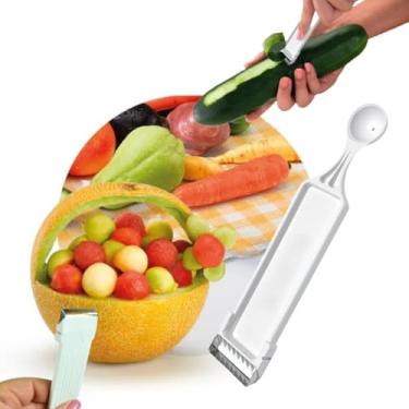 Imagem de Descascador Boleador de Legumes e Frutas 2 em 1 – Descascador para Frutas, Legumes e Verduras, Multifuncional Prático e Portátil - Nalux
