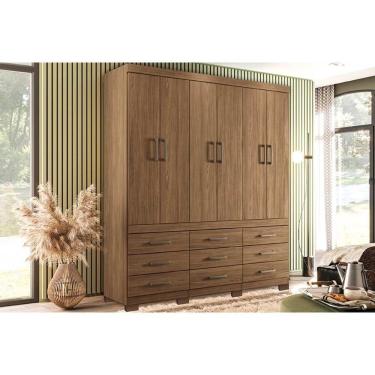 Imagem de Guarda Roupa Casal 6 Portas E 9 Gavetas C- Pés Star 6.9 Jatobá - Santos Andirá