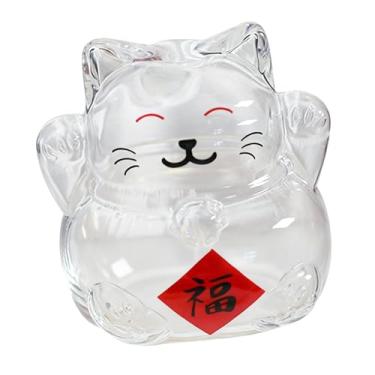 Imagem de Generic Pote de vidro borossilicato em formato de gato 3D, multifuncional, fofo, com abertura de 1 cm, 2,3 polegadas de altura, leve, para aniversários e ano, Style D