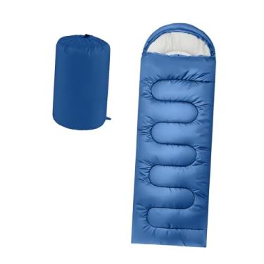Imagem de YIJU Saco de dormir para mochileiros adultos, abre-se em cobertor, para climas quentes e frios, portátil para escalada e viagens.