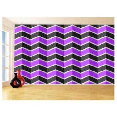 Imagem de Papel De Parede 3D Sala Chevron Zig Zag Listras 3,5M Zig35 - Você Deco