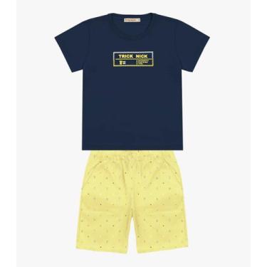 Imagem de Conjunto Infantil Camiseta Com Bermuda Trick Nick Azul, 8, Azul