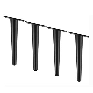 Imagem de ZJYWMM 4 peças Pernas de Mobiliário Perna de Mesa Pés Metal Ferro Sofá Pernas de Armário Pernas de Armário Tubo Redondo Cone Pés de Apoio Moderno Antiderrapante Base Silenciosa Pernas de Armário de