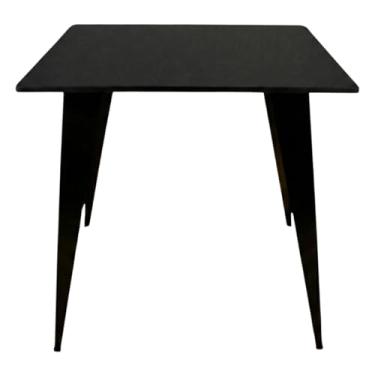 Imagem de Mesa De Jantar Eva 75cm Altura Tampos de 70,80,90cm Quadrado Mdf Branco ou Preto Pé Industrial Jt Home (PRETO, TAMPO DE 80CM)