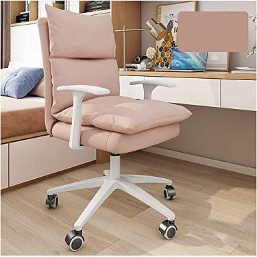 Imagem de Cadeira de computador Encosto para casa Cadeira giratória confortável e confortável com rodas e apoio de braço ergonômico dormitório universitário cadeira de jogos assento de mesa