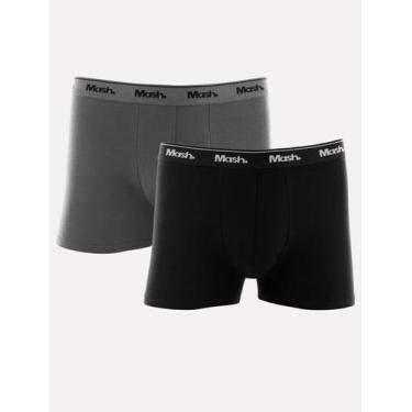 Imagem de Cueca Mash Boxer Cotton Basic Preta/ Chumbo Pack 2UN Tamanho:M/M, M/M