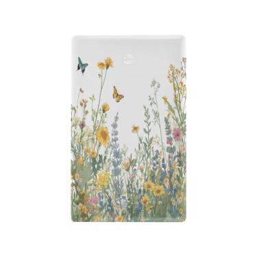 Imagem de Blueangle Placa de parede decoradora de capa em branco, tamanho padrão, 1 gangue, ervas e flores coloridas para quarto de escritório em casa, 474 x 2,76 polegadas (474)