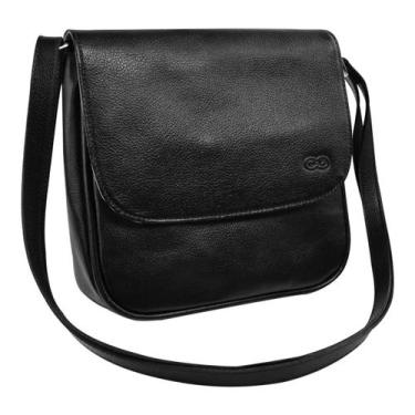 Imagem de Bolsa Transversal Feminina VENEZA em Couro Galvani, Preto