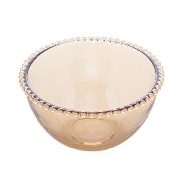 Imagem de Bowl Saladeira de Cristal Pearl Bolinha Âmbar 1,9 Litros 21x12cm Wolff