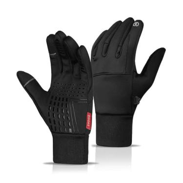 Imagem de Luvas térmicas unissex de inverno, impermeáveis forradas com lã, luvas antiderrapantes para ciclismo, corrida, direção e atividades ao ar livre