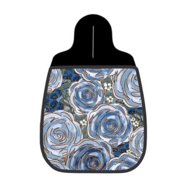 Imagem de Lixeira De Carro Organizador Lixinhocar Rosas Azuis Contorno Linha Fina