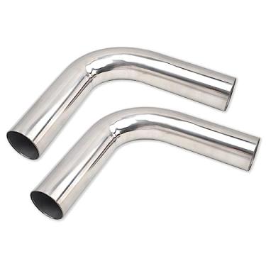 Imagem de BIGREAT OD 2,5" polegadas (63 mm) 90 graus curva cotovelo aço inoxidável tubo turbocompressor tubo intercooler tubo de alta classe tratamento escovado tubo de admissão de ar polido universal-2 peças
