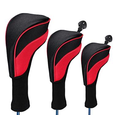 Imagem de 3 peças de Golfe para Driver e Fairway Woods Acessórios Clubes contra Arranhões Danos