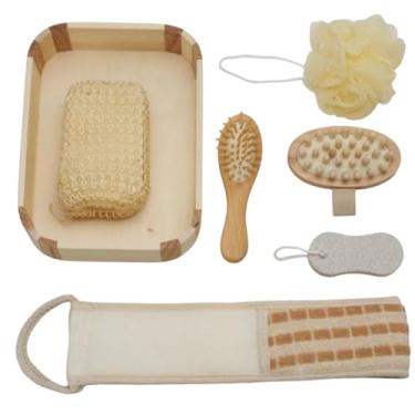 Imagem de Kit Banho Spa Relaxante com Escova de Madeira, Massageador Corporal e Esponja Esfoliante – Cuidados Pessoais, Renovação da Pele e Relaxamento Diário – Ideal para Autocuidado e Presente