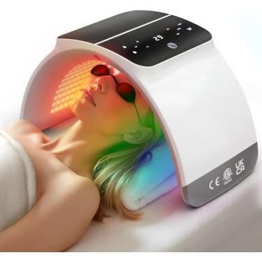 Imagem de Theramind Terapia com Luz de LED Facial 7 Cores com Infravermelha e Dispositivo de Spray de Nebulização, Cabine de Cromoterapia, Rejuvenescimento da Pele, Skincare Antiacne, Antienvelhecimento, Luz Vermelha e Azul, Tratamento Facial Profissional Spa, Cuidados de Beleza Corporal e Estética, Flacidez 