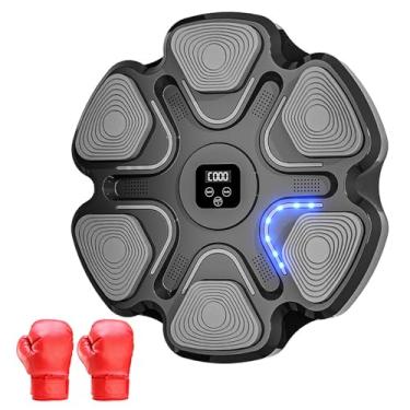 Imagem de Máquina de Boxe Musical com Luvas Equipamento Treinamento Foco em Alvo Montado na Parede BT Luz LED Ajustável 9 Níveis p