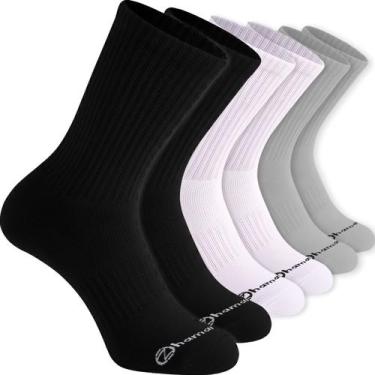 Imagem de Kit 6 Pares Meias Zhamaro Cano Alto Longo Algodão Atoalhada Masculina 