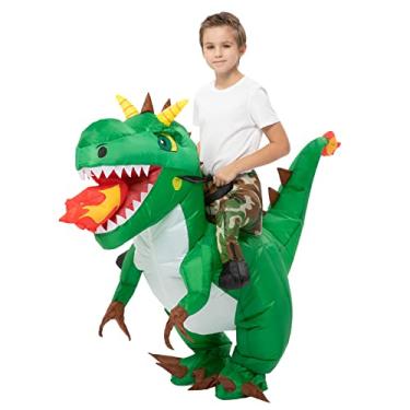 Imagem de GAOMON Halloween Inflatable Dinosaur Costume for Kids,Riding T Rex Air Blow up Funny Fancy Dress Party Halloween Costume