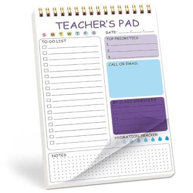 Imagem de Bloco de planejamento do professor - Caderno de programação diária, agenda pessoal e de organização do trabalho para educadores (roxo)