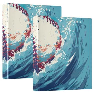 Imagem de Pasta estética antiarranhões Seaboat, fichário espaçoso de 1,5 com bolsos, ideal para escritório, escola, casa, pacote com 2