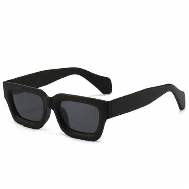 Imagem de Óculos de Sol de Armação Pequena em Cores Vibrantes, Proteção UV400, para Esportes ao Ar Livre, Corrida e Ciclismo, Preto Fosco e Cinza