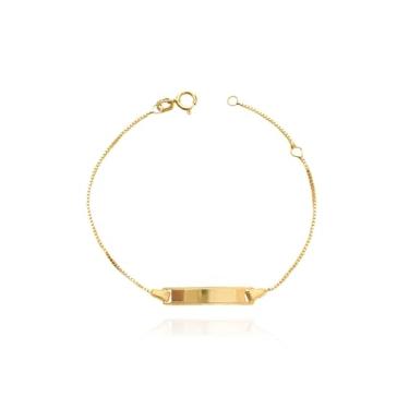 Imagem de Pulseira Infantil Veneziana Chapinha Ouro 18k 750 Legítimo C/Estojo