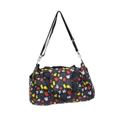 Imagem de Bolsa Viagem Academia Preta Partes Corpo Mickey 22x43x25cm Disney