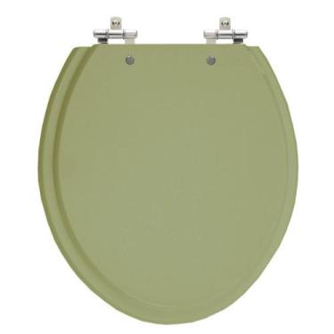 Imagem de Assento Sanitário Convencional Oval Verde Malva Universal Tampa Vaso D