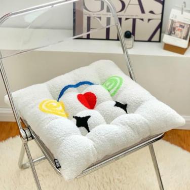 Imagem de Almofadas de pelúcia macias para cadeiras, almofada quadrada para assento de cadeira de chão, almofada antiderrapante para cadeiras de sala de jantar e cozinha internas.