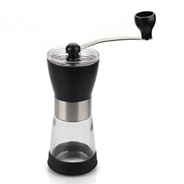 Imagem de Moedor de café manual - Moedor de café manual de cerâmica, configuração ajustável - Moedor de grãos de café portátil para casa, escritório e viagens