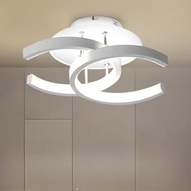 Imagem de Luminária de Teto Plafon LED Moderna 3 Cores (110V/220V) – Lustre Minimalista para Sala, Quarto, Cozinha e Corredor(Estilo C/Branco(110V-220V))