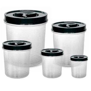 Imagem de Latas de supermercado sem BPA com tampas de rosca (Preto)