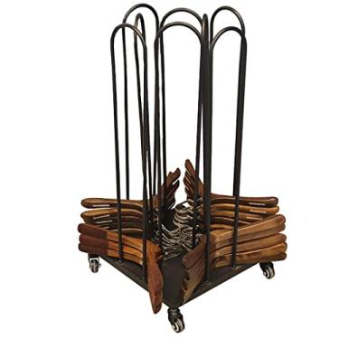 Imagem de 5sssallefaa Empilhador de armazenamento, carrinho de armazenamento móvel, suporte de armazenamento com 4 rodízios, carrinho de armazenamento que comporta 150 cabides ()