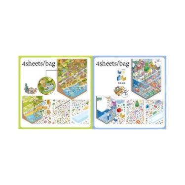 Imagem de Adesivos Diorama Extra Grandes 2.5D De Resort De Gelo Ao Pôr Do Sol, 2