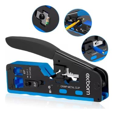 Imagem de Alicate Crimpar Rj45 Ez Cabo Rede Vazado Rj11 Cat5 Cat6 Cat7