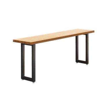 Imagem de Mesa de bar baixa industrial de altura com moldura de metal multiuso parede longa estreita cozinha mesa de jantar uso interno (140 * 40 * 75 cm)